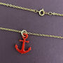 Red Anchor Acrylic Necklace, thumbnail 2 of 3