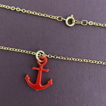 Red Anchor Acrylic Necklace, 2 of 3