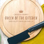 Personalised Queen Of The Kitchen Wooden Bread Board, thumbnail 1 of 4