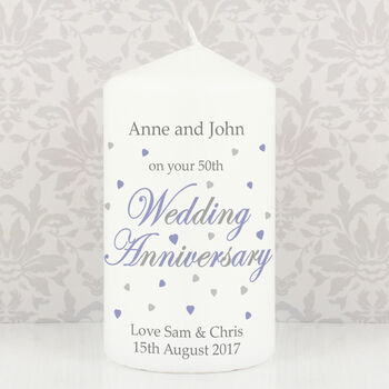 Personalised Anniversary Pillar Candle, 2 of 3