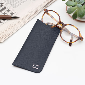 Luxury Leather Monogram Initials Glasses Case, 2 of 7