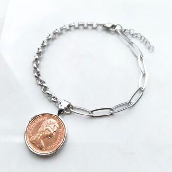 Personalised 1975 50th Birthday Halfpenny Bracelet, 7 of 7