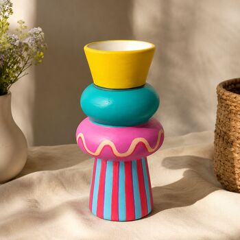 Bright, Fun Hand Painted Vase, 2 of 2