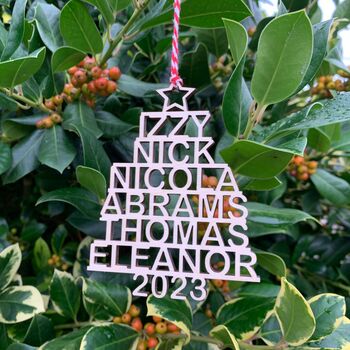 Stacked Name Christmas Tree Decoration, 2 of 2