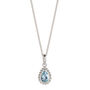 November Birthstone Blue Topaz Sterling Silver Necklace, thumbnail 2 of 12