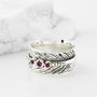 Freedom Feather Mani Rhodolite Silver Spinning Ring, thumbnail 2 of 7