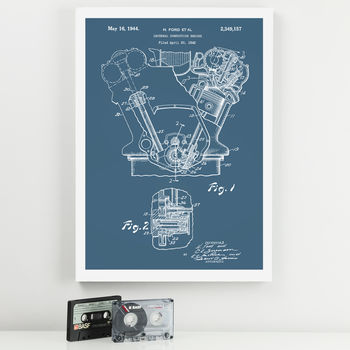 Anatomy Of A Motorbike And Engine Patent Print, 7 of 10