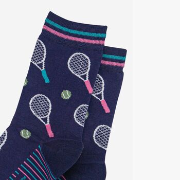 Tennis Bamboo Socks Women's Navy Blue, 2 of 4