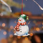 Wooden Snowman Christmas Hanging Decoration, thumbnail 1 of 2