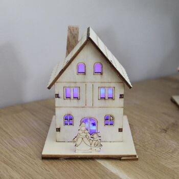 Set Of Two Mini Wooden LED Houses, 5 of 6