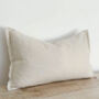 Stone Linen Cushion Cover, Frayed Edge 50 X 30cm, thumbnail 1 of 4