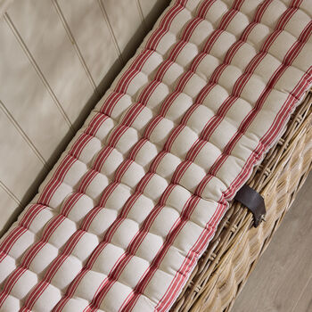 Red Stripe Quilted Bench Cushion, 2 of 5