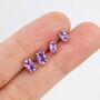 Natural Amethyst Purple Stud Earrings Sterling Silver, thumbnail 3 of 10