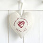 Personalised Linen 4th Wedding Anniversary Heart Gift, thumbnail 4 of 10