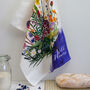 Wildflower Bouquet Watercolour Tea Towel, thumbnail 1 of 7