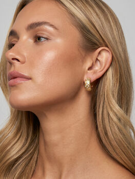 Gold Vintage Style Hydrangea Hoop Earrings, 6 of 7