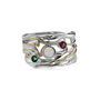 White Fire Opal, Emerald, And Pink Tourmaline Ring, thumbnail 4 of 7