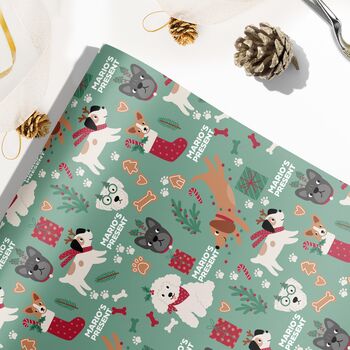 Personalised Dogs Christmas Wrapping Paper, 3 of 8