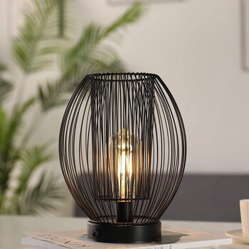 Double Metal Mesh Cage Table Lamp Battery Powered, 2 of 6