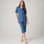 Women's 'Marrakesh' Paisley Crisp Cotton Three/Four Length Pyjama Set, thumbnail 1 of 4