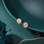 Daisy Flower Stud Earrings In Sterling Silver, thumbnail 4 of 11
