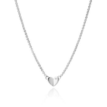 Adored Sterling Heart Diamond Necklace, 3 of 6