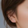 Sterling Silver Mini Kiss Cross Stud Earrings, thumbnail 4 of 6