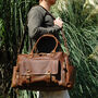 Genuine Leather Weekend Overnight Bag, thumbnail 4 of 12