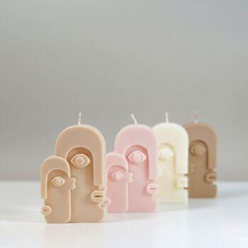 Colourful Moai Cubist Art Face Candle Home Décor Gift, 2 of 5