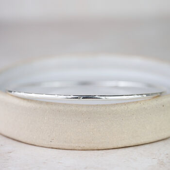 Sterling Silver Geo Circle Bangle, 2 of 4