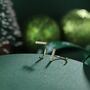Sterling Silver Cz Bar Huggie Hoop Earrings, thumbnail 5 of 12