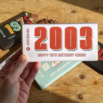 Personalised Special Year Chocolate Bar With Playlist, 8 of 10