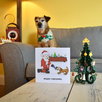 Santa And Dog Christmas Cracker Card, 3 of 3