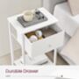 Side Table Fabric Drawer End Table Storage Shelf, thumbnail 4 of 8
