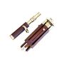 Custom Brass And Brown Leather Telescope With Wooden Tripod, thumbnail 3 of 6