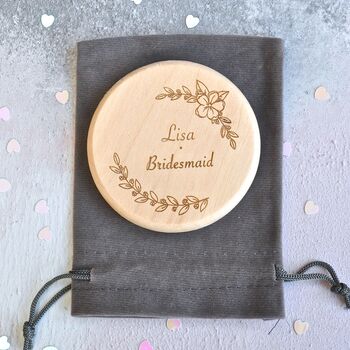 Personalised Floral Bridesmaid Mirror, Thank You Gift, 4 of 4