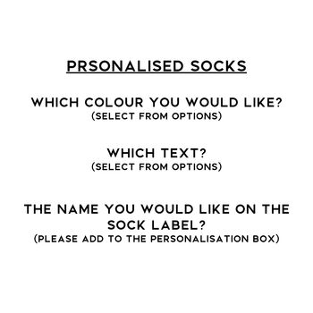 Personalised Sock Gift Choice Of Seven Colours, 10 of 10