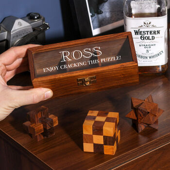 Personalised Puzzle Game Set Gift For Him Office Desk Accessory Present, 2 of 3