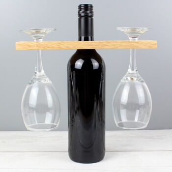 Personalised Wine O'clock Wine Glass And Bottle Holder, 4 of 5