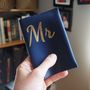 Mr And Mr Personalised Leather Passport Gift Set, thumbnail 3 of 6