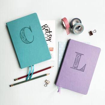 Decorative Initial Personalised Luxury Notebook, 9 of 11