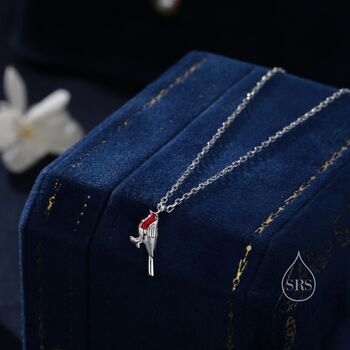 Extra Tiny Robin Bird Pendant Necklace In Sterling Silver, 2 of 11