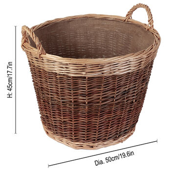Unpeeled Log Basket With Lining, 3 of 9
