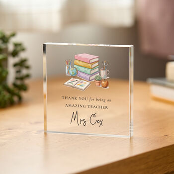 Teacher Acrylic Plaque Thank You Keepsake Gift, 3 of 3