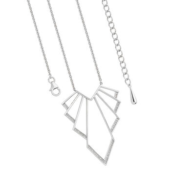 925 Sterling Silver Chrysler Art Deco Pendant Necklace, 2 of 4