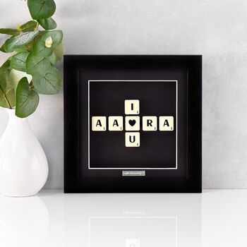 Personalised Initials I Love You Scrabble Gift Frame, 3 of 6