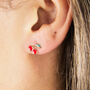Girls Red Cherries Enamel Stud Earrings, thumbnail 1 of 8