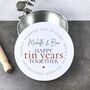 10th Wedding Anniversary Tin Gift, Tin Years, thumbnail 4 of 4