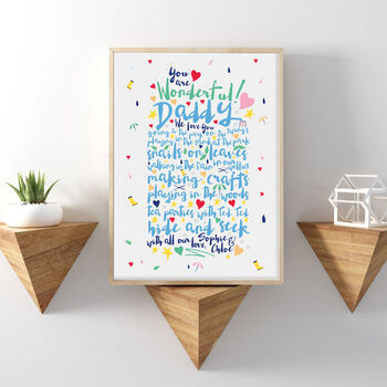 You Are Wonderful Daddy Fathers Day Memory Print, 2 of 3