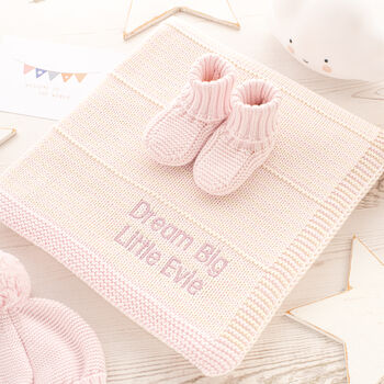 Pale Pink Welcome Baby Knitted Essentials And Toy Gift Set, 4 of 12